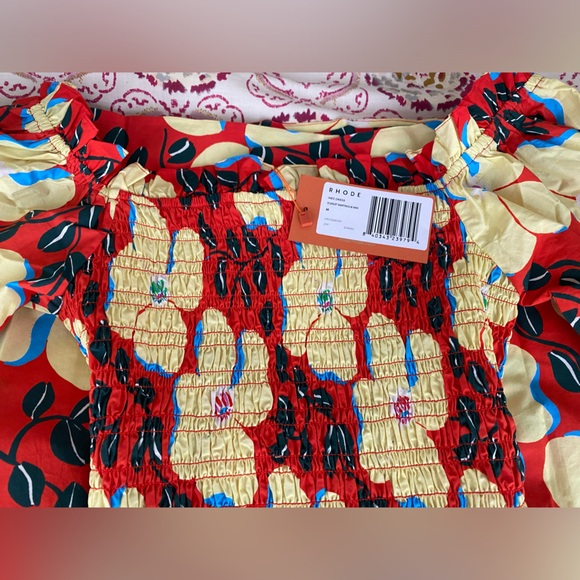 NWT Rhode Ines Dress in Scarlet Martinique print - Picture 3 of 6